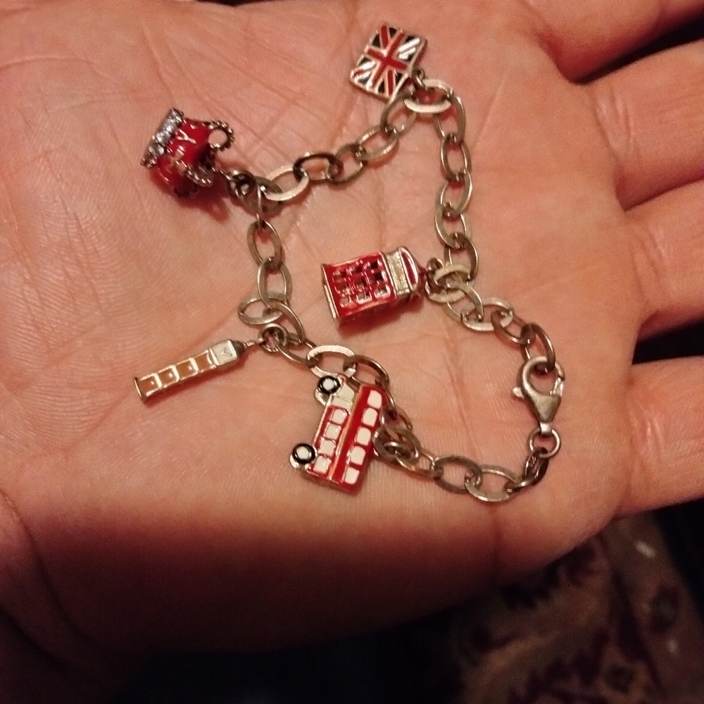 London Charm Bracelet 925 Sterling Silver